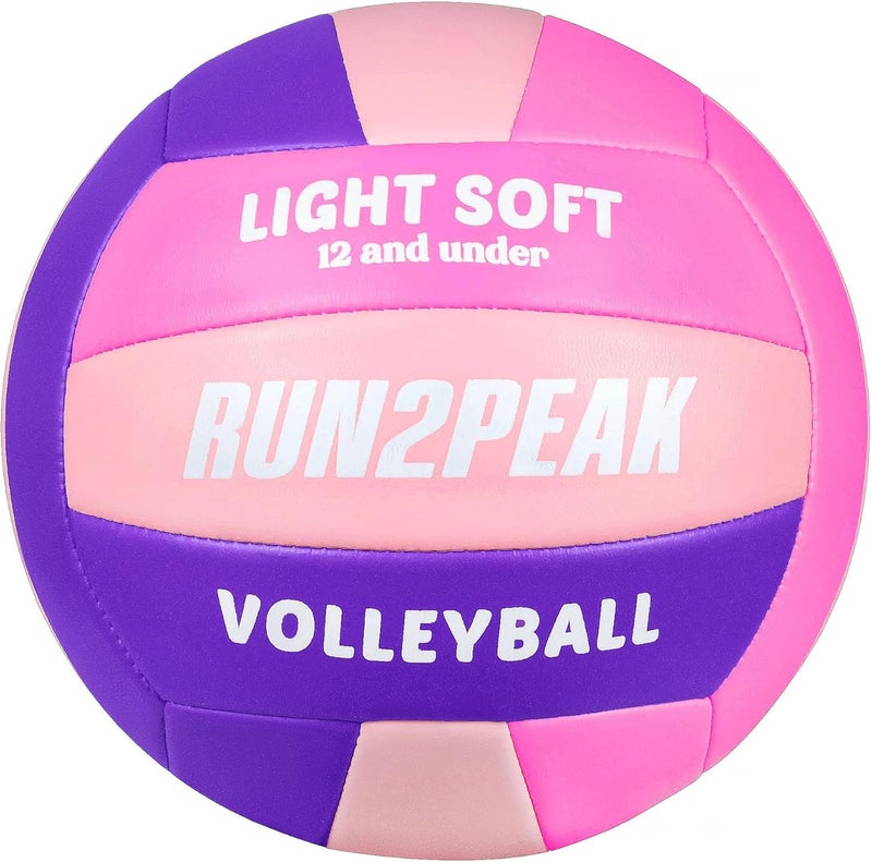RUN2PEAK Light Soft Volleyball - Light Volleyball Designed for Beginners Kids Youth Teen - Lightweight Volleyballs for Indoor Outdoor Beach Backyard Official Size 5 Training Volley Ball - Image 1